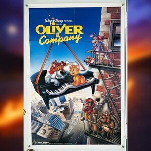 OLIVER & COMPANY (1988) - ORIGINAL SINGLE SIDED MOVIE POSTER